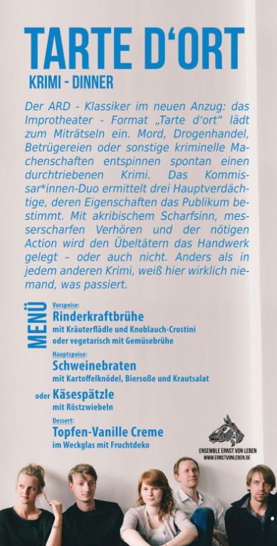 Tatort Krimidinner im Hunter Erding - Menü