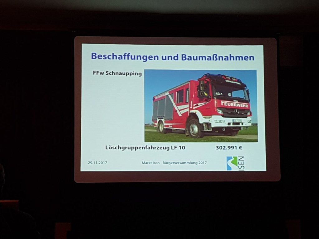 Beschaffung Feuerwehrauto für FFW Schnaupping Isen 2017