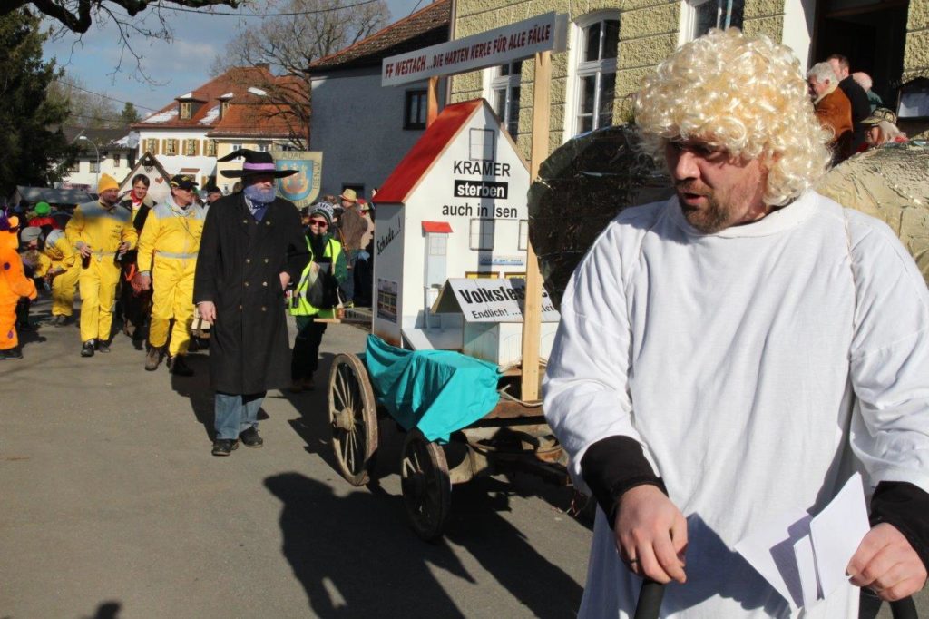 Der Neef macht zu - auch das war Thema des Faschingszuges 2018 in Isen