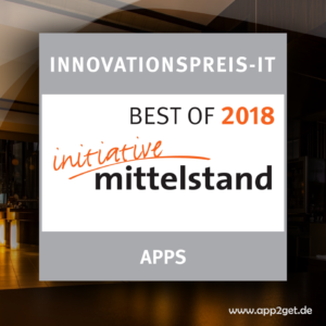 Digitale Speisekarte app2get gewinnt Innovationspreis Best of 2018 in IT-Apps