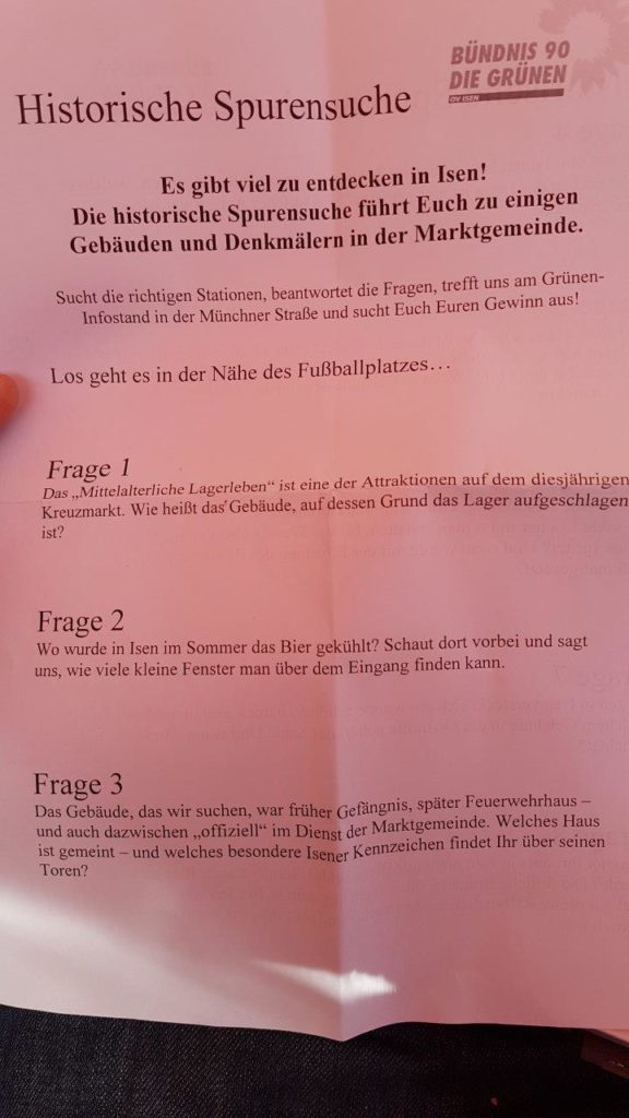 Interessante Spurensuche in Isen - wer kann die Fragen alle beantworten?