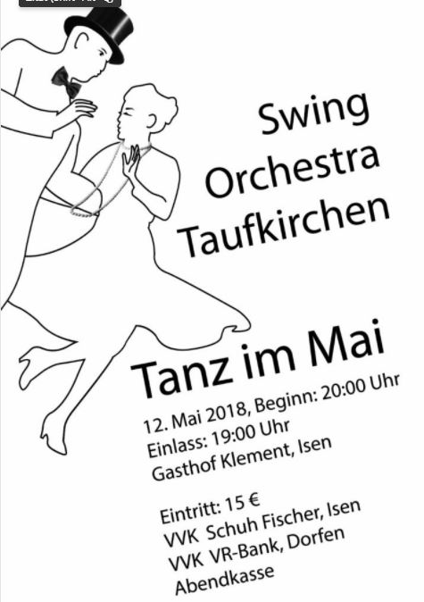 Tanz im Mai im Klement Saal Isen mit Swing Orchestra Taufkirchen