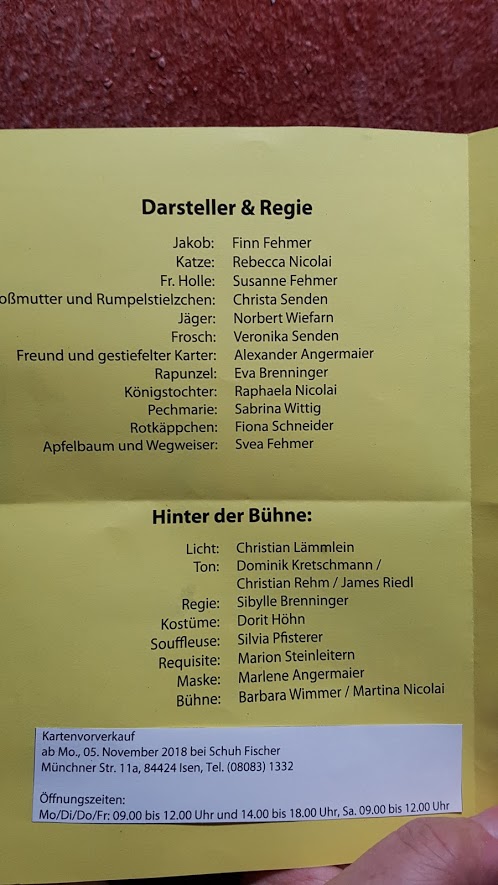 Rettet Rumpelstielzchen Theaterverein Isen 2018