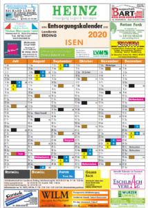 2. Hj 2020 Entsorgungskalender Isen