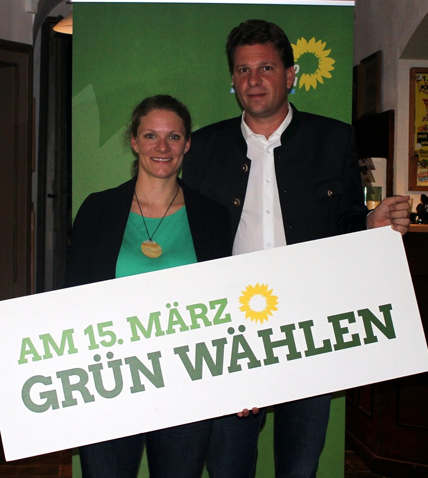Aufstellungsversammlung Kommunalwahl 2020 Isen Grüne Lena Geiger Gemeinderätin und Florian Geiger Bürgermeister-Kandidat