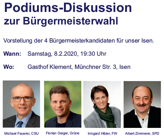 Podiumsdiskussion Bürgermeisterwahl Isen