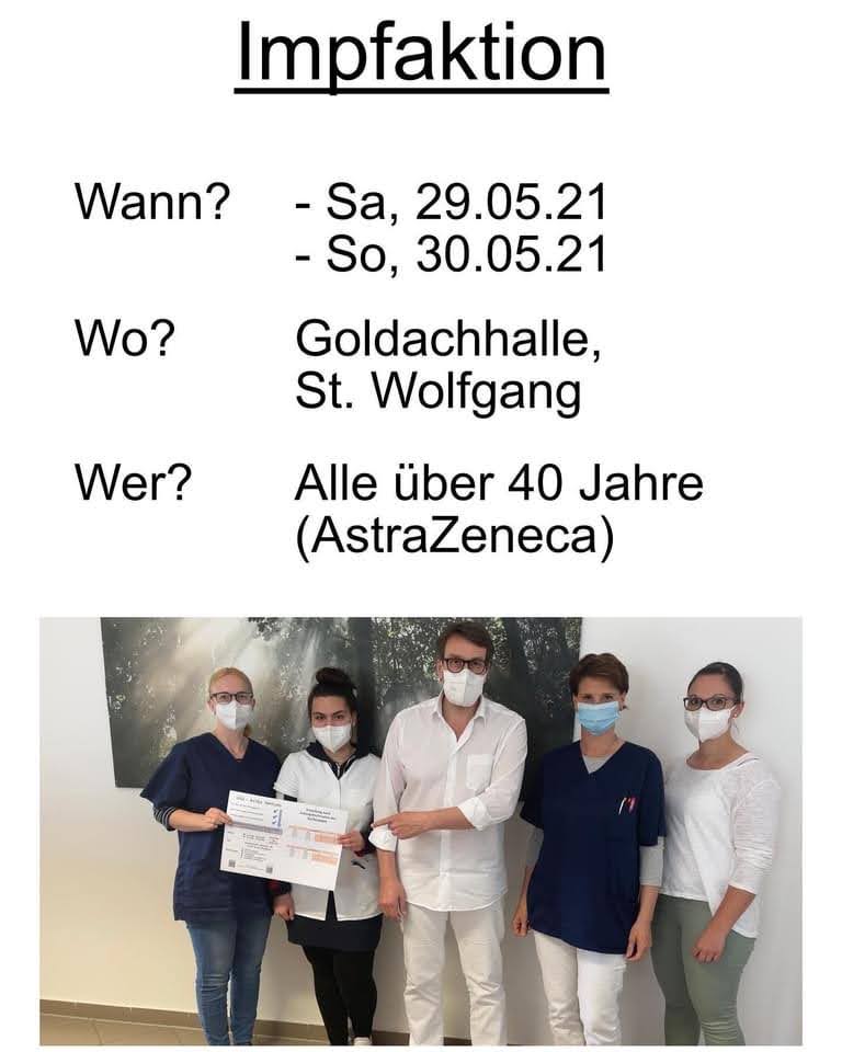 Impfaktion in Sankt Wolfgang gut organisiert. Bürger aus Isen eingeladen