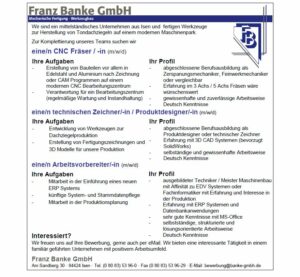 Firma Franz Banke sucht Mitarbeiter