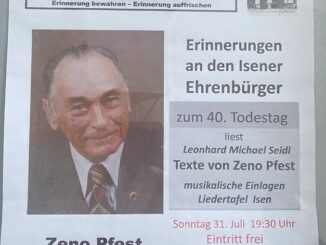 40. Todestag Zeno Pfest Ehrenbürger Isen
