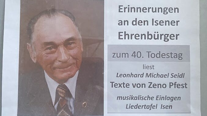40. Todestag Zeno Pfest Ehrenbürger Isen