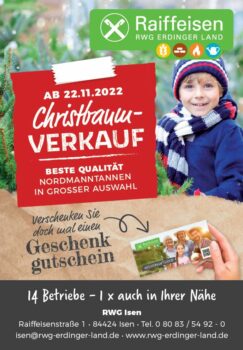 Christbaumverkauf startet auch in Isen