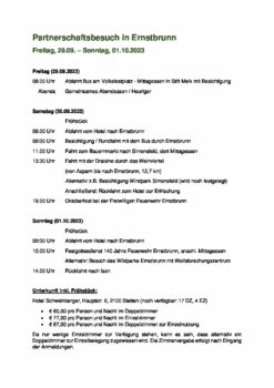 2023 - Partnerschaftsbesuch Ernstbrunn