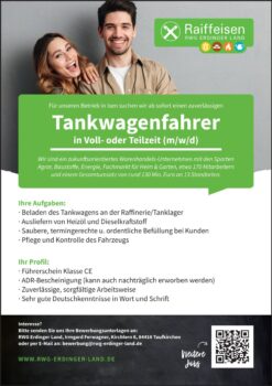 Tankwagenfahrer (m/w/d) gesucht